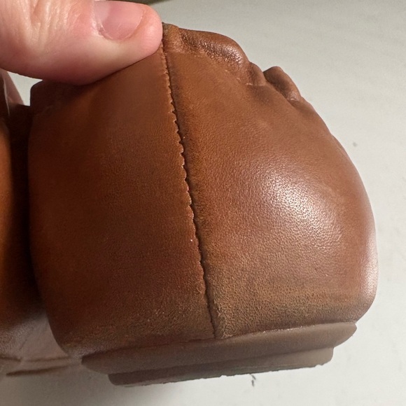 Brown Leather Flats with Rounded Toe - Picture 2 of 5